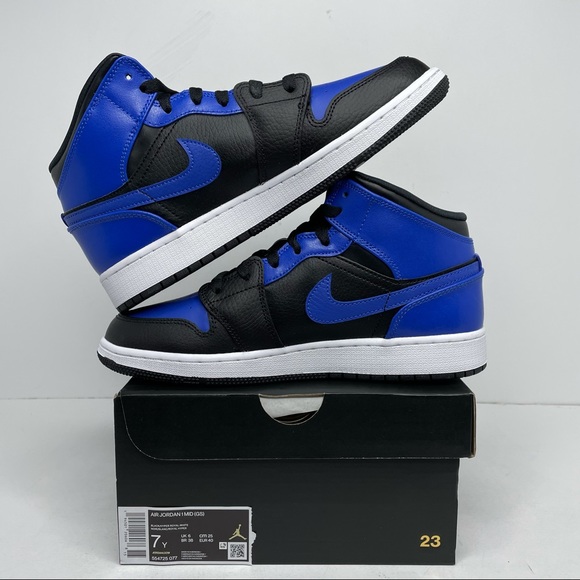 Nike Air Jordan 1 Retro Mid GS “Hyper Royal” NEW - Picture 3 of 4